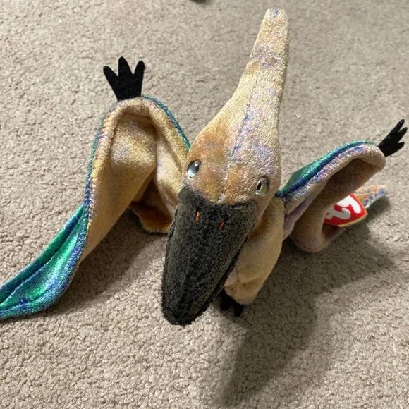 Ty Toys Ty Beanie Babies Baby Swoop Dinosaur Pterodactyl Rare